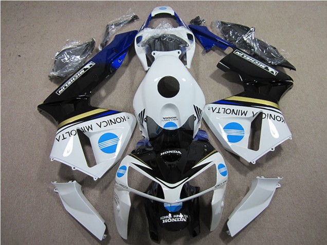 2005-2006 White Blue Yellow Glossy Black Konica Minolta Honda CBR600RR Motorcycle Fairings Canada