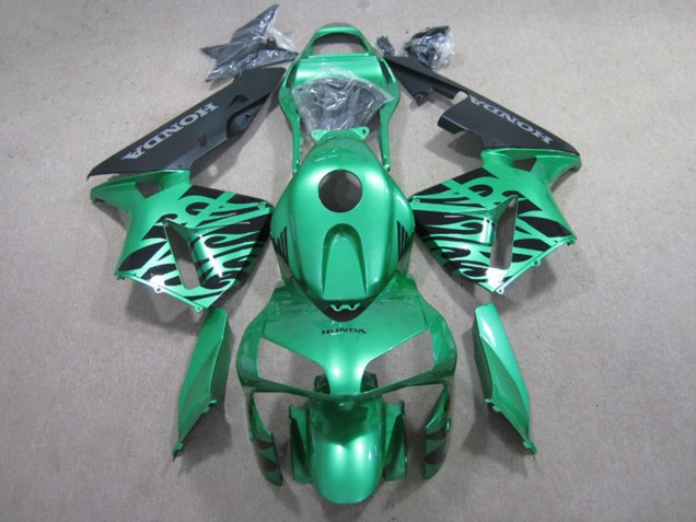2007-2008 Green Glossy Black Flame Honda CBR600RR Motorcycle Fairings Canada