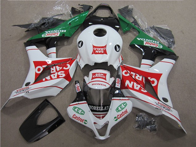 2007-2008 White Red Green San Carlo Honda CBR600RR Motorcycle Fairing Canada