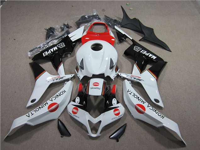 2007-2008 White Red Glossy Black Konica Minolta MAPEI Honda CBR600RR Motorcycle Fairings Canada