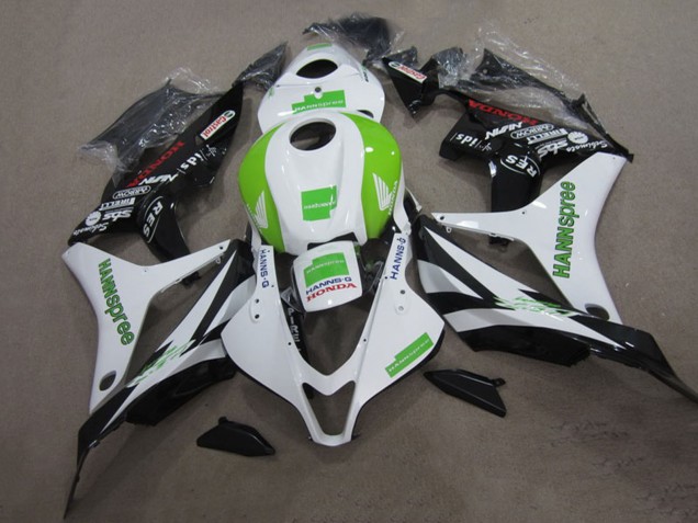 2007-2008 White Green Glossy Black Hannspree Honda CBR600RR Motorcycle Fairing Kits Canada