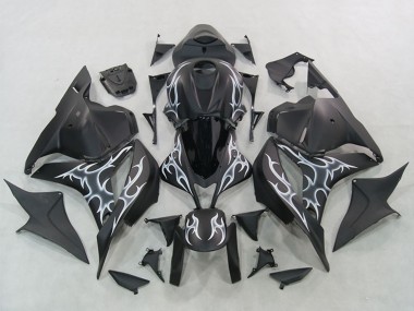 2007-2008 Matte Black Silver Flame Honda CBR600RR Motorcycle Fairings Canada