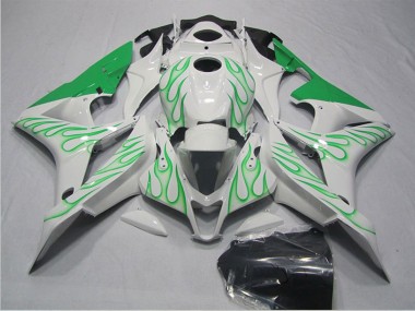 2007-2008 White Green Flame Honda CBR600RR Motorcycle Fairings Canada