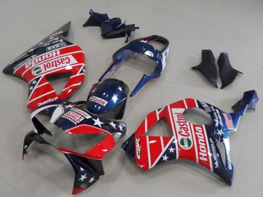 2002-2003 Blue Red Cycle World Castrol Honda CBR900RR 954 Motorcycle Fairings Canada