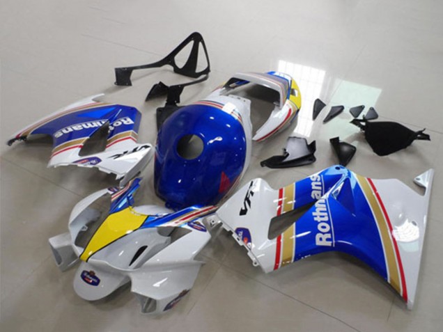 2002-2013 White Blue Yellow Rothmans Honda VFR 800 Motorcycle Fairings Canada