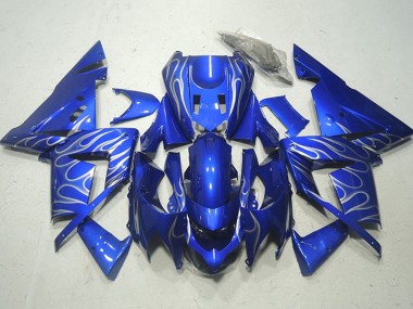 2004-2005 Blue White Flame Kawasaki ZX10R Motorcycle Fairings Canada