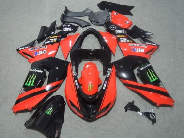 2006-2007 Red Glossy Black Green Elf Touch4 Monster Kawasaki ZX10R Motorcycle Fairings Canada