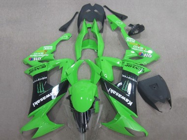 2008-2010 Green Black Monster Energy Elf Dunlop Kawasaki ZX10R Motorcycle Fairings Canada