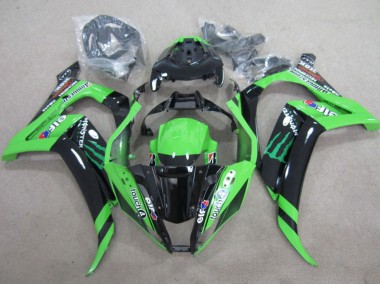 2011-2015 Green Glossy Black Green Elf Touch4 Monster Kawasaki ZX10R Motorcycle Fairings Canada