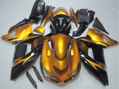 2006-2011 Gold Glossy Black Kawasaki ZX14R ZZR1400 Motorcycle Fairing Canada