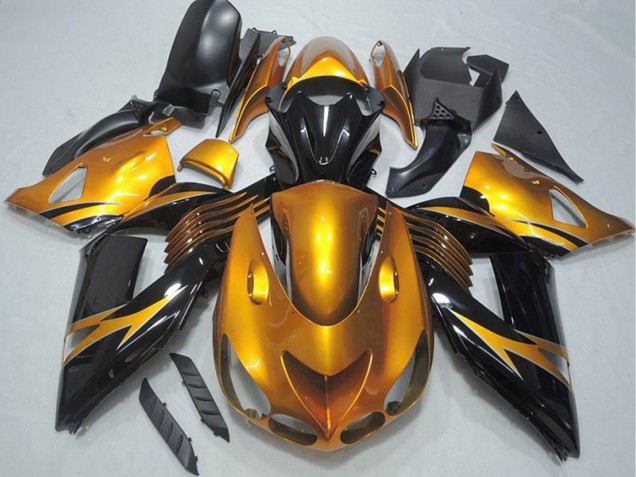 2006-2011 Gold Glossy Black Kawasaki ZX14R ZZR1400 Motorcycle Fairing Canada