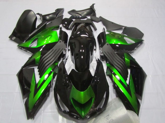 2006-2011 Glossy Black Green Stripe Kawasaki ZX14R ZZR1400 Motorcycle Fairings Canada