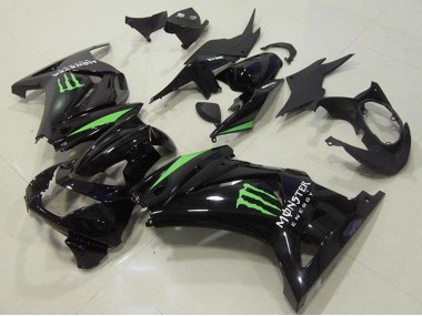 2008-2012 Glossy Black Green Monster Energy Kawasaki ZX250R Motorcycle Fairings Canada