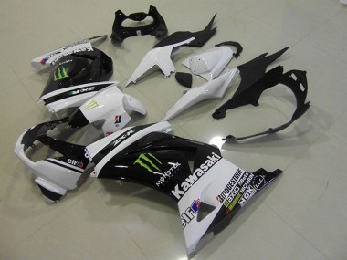 2008-2012 White Glossy Black GREEN Elf Monster Kawasaki ZX250R Motorcycle Fairings Canada