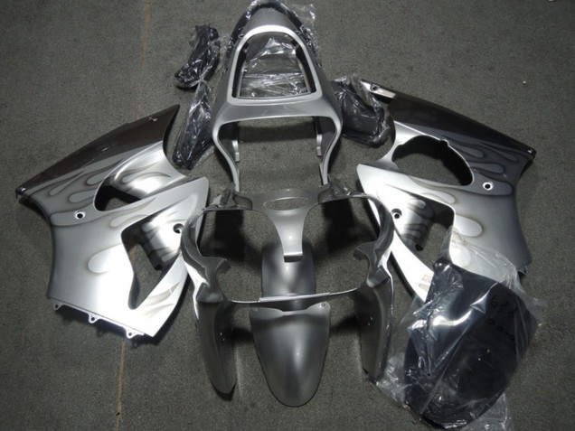 2000-2002 Silver Grey Flame Kawasaki ZX6R Motorcycle Fairings Canada