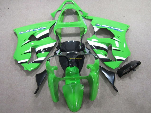 2000-2002 Green White Black Kawasaki ZX6R Motorcycle Fairing Kit Canada