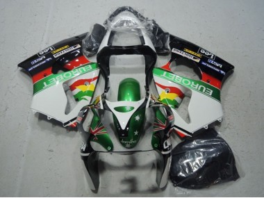 2000-2002 White Green Red Yellow Black Star EuroBet Kawasaki ZX6R Motorcycle Fairings Canada
