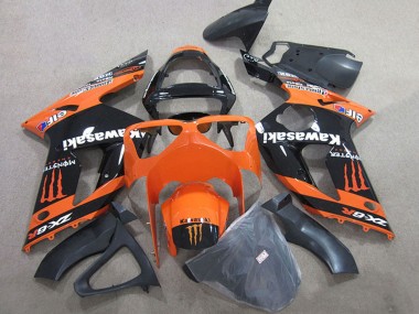 2003-2004 Orange Black Monster Kawasaki ZX6R Motorcycle Fairings Canada