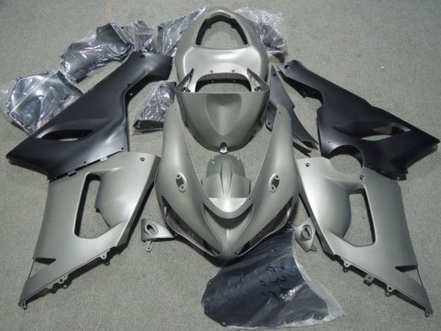 2005-2006 Grey Matte Black Kawasaki ZX6R Motorcycle Fairings Canada
