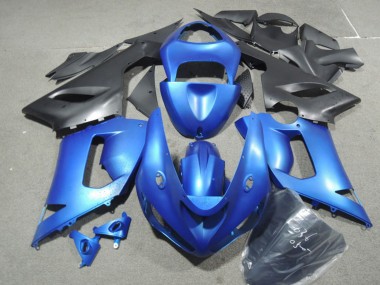2005-2006 Blue Matte Black Kawasaki ZX6R Motorcycle Fairing Kits Canada