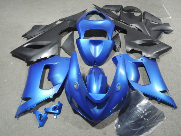 2005-2006 Blue Matte Black Kawasaki ZX6R Motorcycle Fairing Kits Canada