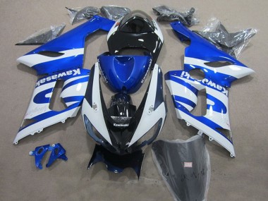 2005-2006 Blue White Black Kawasaki ZX6R Motorcycle Fairings Canada