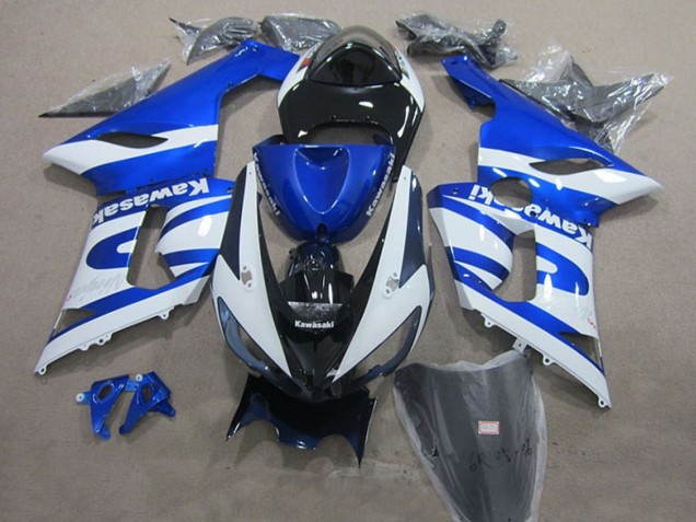 2005-2006 Blue White Black Kawasaki ZX6R Motorcycle Fairings Canada