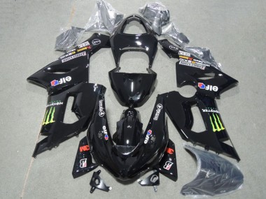 2005-2006 Glossy Black Green Monster Kawasaki ZX6R Motorcycle Fairings Canada