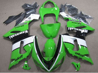 2005-2006 Green White Black Kawasaki ZX6R Motorcycle Fairings Canada