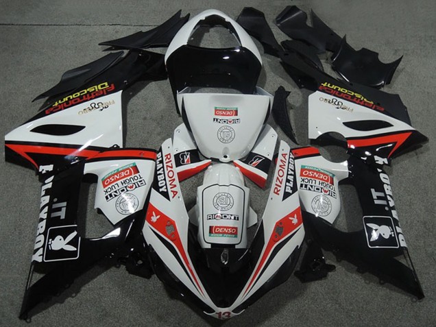 2005-2006 White Black Red Rizoma Playboy Kawasaki ZX6R Motorcycle Fairings Canada