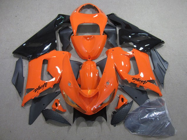 2005-2006 Orange Black Kawasaki ZX6R Motorcycle Fairing Kits Canada