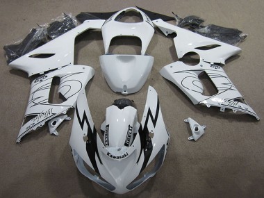 2005-2006 White Black Kawasaki ZX6R Motorcycle Fairing Kits Canada