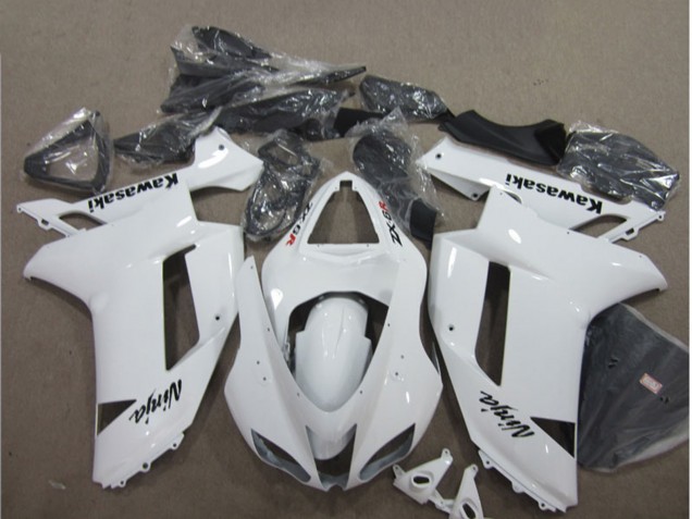 2007-2008 White Kawasaki ZX6R Motorcycle Fairings Canada