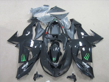 2007-2008 Black Ninja Green Monster Kawasaki ZX6R Motorcycle Fairings Canada
