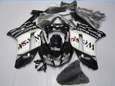 2007-2008 Black West Mobil Kawasaki ZX6R Motorcycle Fairings Canada
