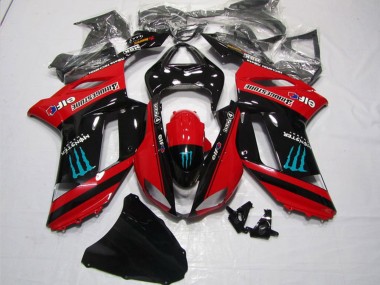 2007-2008 Red Black Monster Kawasaki ZX6R Motorcycle Fairings Canada