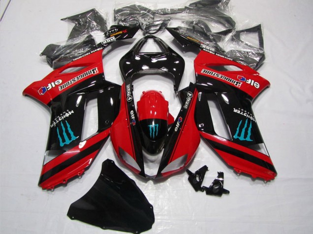 2007-2008 Red Black Monster Kawasaki ZX6R Motorcycle Fairings Canada