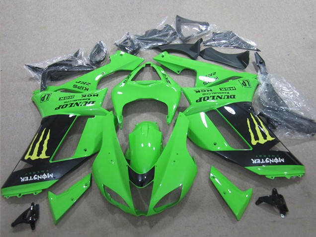 2007-2008 White Blue Ninja Kawasaki ZX6R Motorcycle Fairings Canada