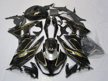 2009-2012 Glossy Black Silver Gold Kawasaki ZX6R Motorcycle Fairings Canada