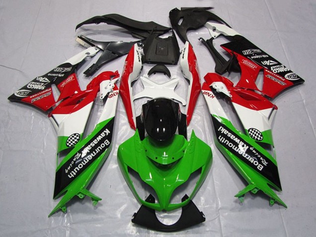 2009-2012 White Red Green Glossy Black Kawasaki ZX6R Motorcycle Fairings Canada