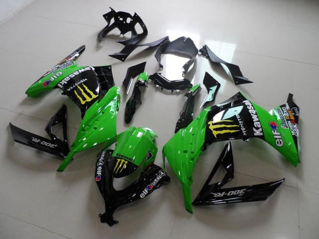 2013-2018 Green Glossy Black Yellow Elf Touch4 Monster Kawasaki ZX300R Motorcycle Fairings Canada