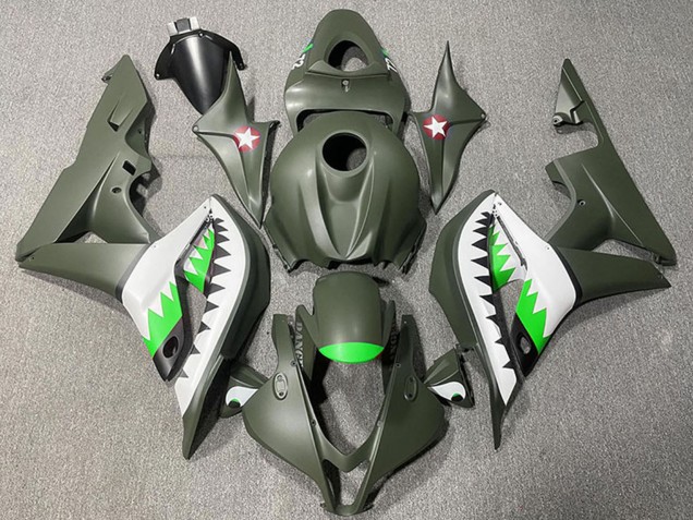2007-2008 Army Green White Green Shark Honda CBR600RR Motorcycle Fairings Canada