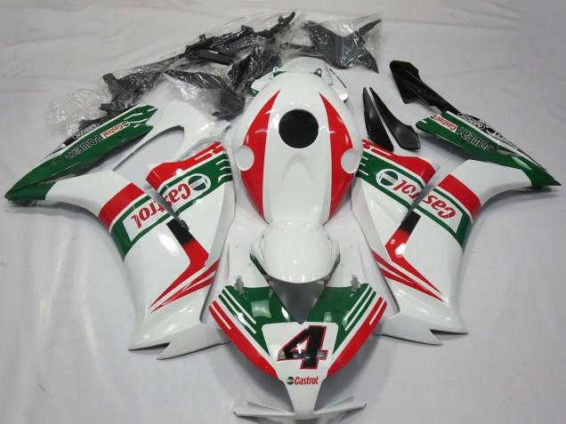 2012-2016 White Red Green Castrol 4 Honda CBR1000RR Motorcycle Fairings Canada
