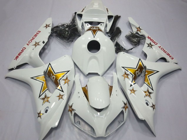 2006-2007 White Gold Star Energy Drink Honda CBR1000RR Motorcycle Fairings Canada
