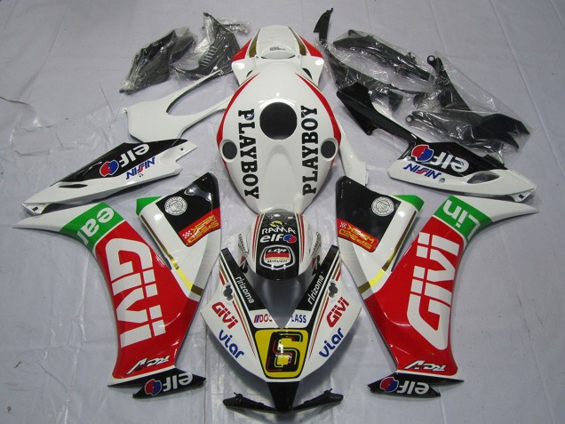 2012-2016 White Red Green Givi PlayBoy Honda CBR1000RR Motorcycle Fairings Canada