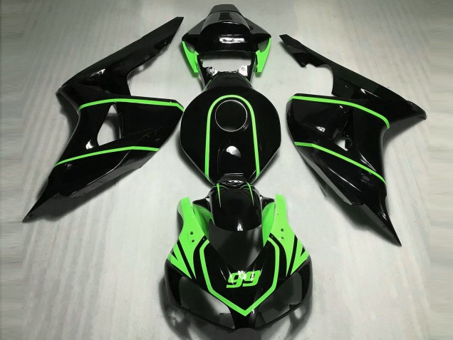2006-2007 Glossy Black High Viz Green Honda CBR1000RR Motorcycle Fairings Canada
