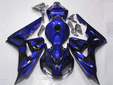 2006-2007 Blue Glossy Black Flame Honda CBR1000RR Motorcycle Fairings Canada