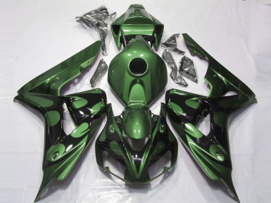 2006-2007 Green Glossy Black Flame Honda CBR1000RR Motorcycle Fairings Canada
