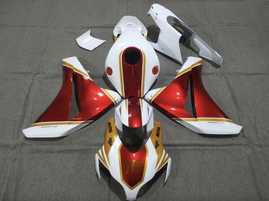2008-2011 White Red Gold Honda CBR1000RR Motorcycle Fairings Canada