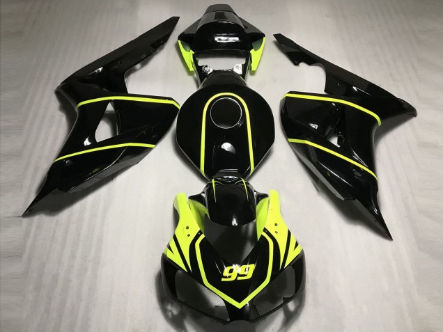 2006-2007 Glossy Black High Viz Yellow 99 Honda CBR1000RR Motorcycle Fairings Canada